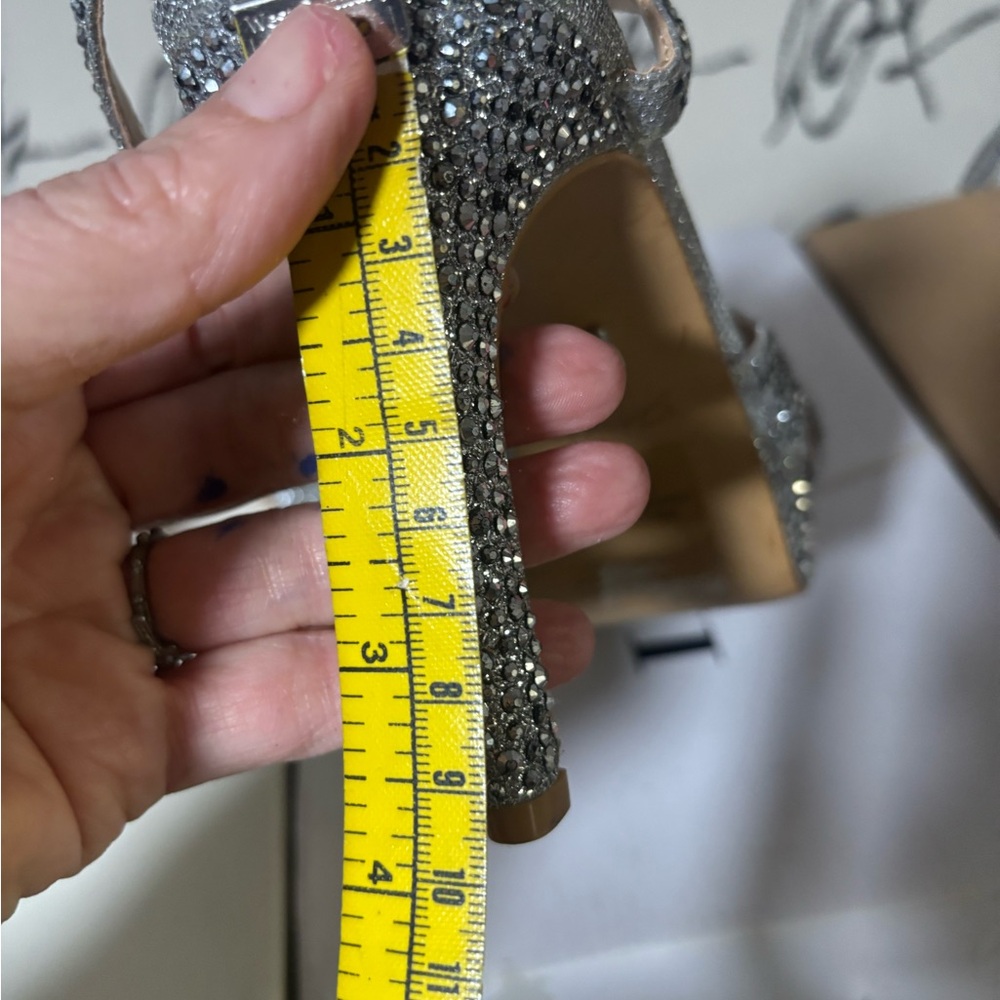 Thalia Sodi Womens VERRDA2 Fabric PEEP Toe Bridal Slingback Silver Size 9.5 - Picture 9 of 12